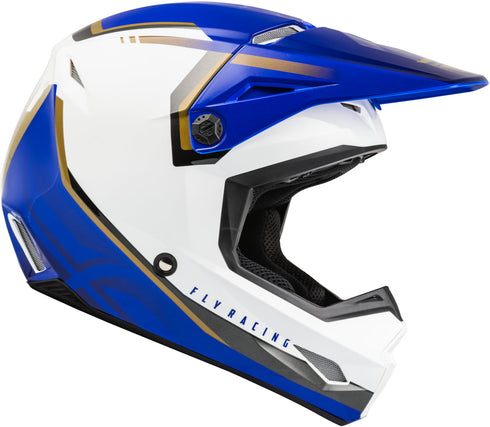 Fly Racing Youth Kinetic Vision Helmet - White/Blue
