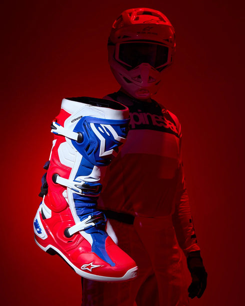 Alpinestars Limited Edition Fortitude Tech 10 Boots - Bright Red/White/Blue