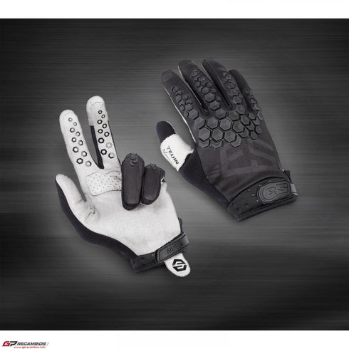S3 Parts Hard Enduro Nuts Black Angel Collection Gloves - Black/Grey