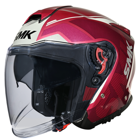 SMK GTJ Tourer GL363 Helmet - Dark Red/Off White