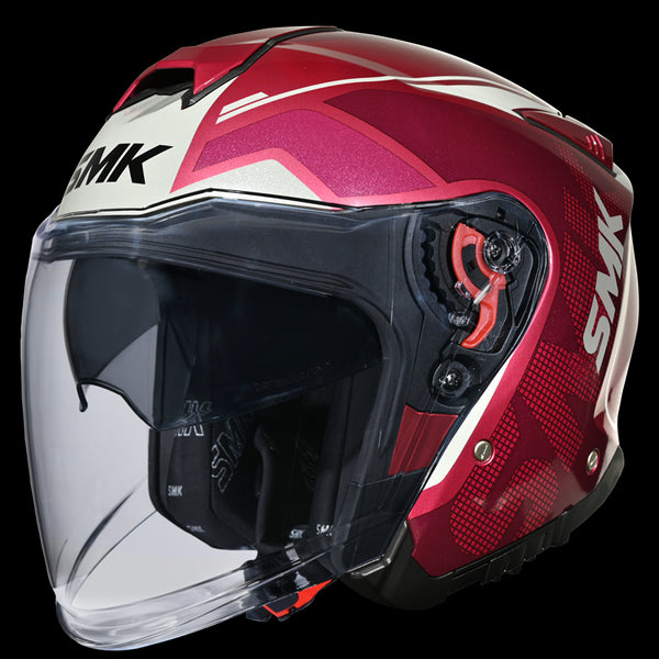 SMK GTJ Tourer GL363 Helmet - Dark Red/Off White