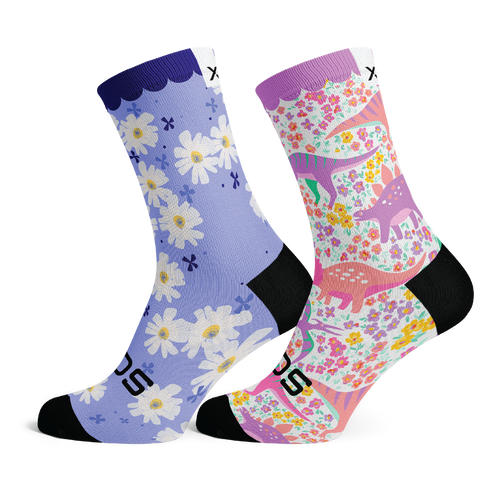 Sox Footwear Kids Crew Socks Combo - Wonderland & Garden Fairy (2 Pairs)