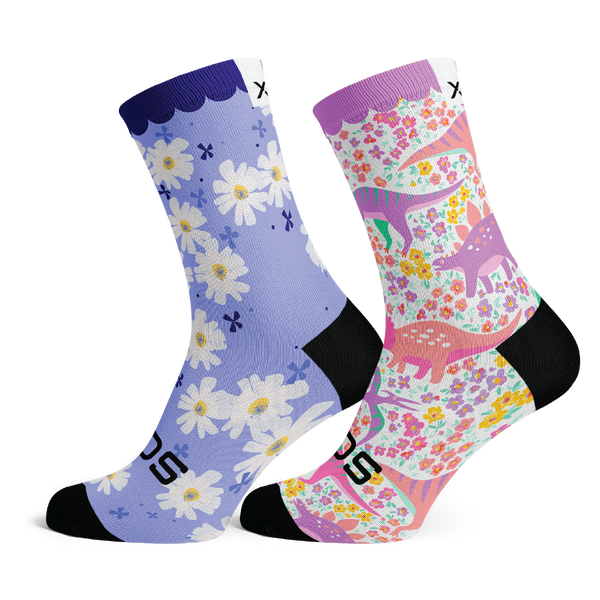 Sox Footwear Kids Crew Socks Combo - Wonderland & Garden Fairy (2 Pairs)