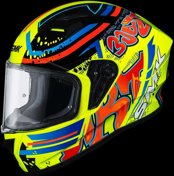 SMK Stellar Graffiti Helmet - GL437 Hi-Viz Yellow