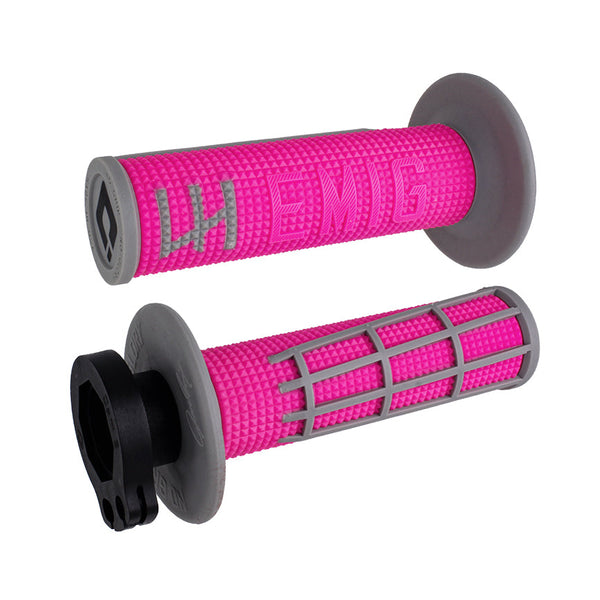 ODI Emig 2.0 V2 Lock-On Grip Set - Pink/Grey