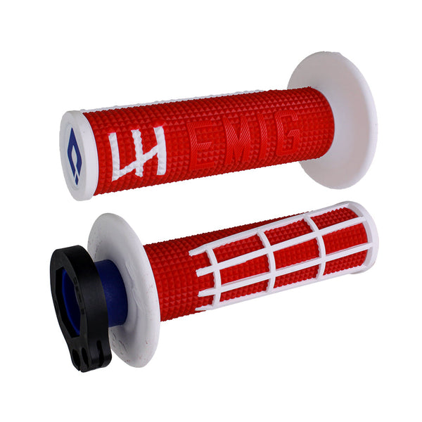 ODI Emig 2.0 V2 Lock-On Grip Set - Red/White