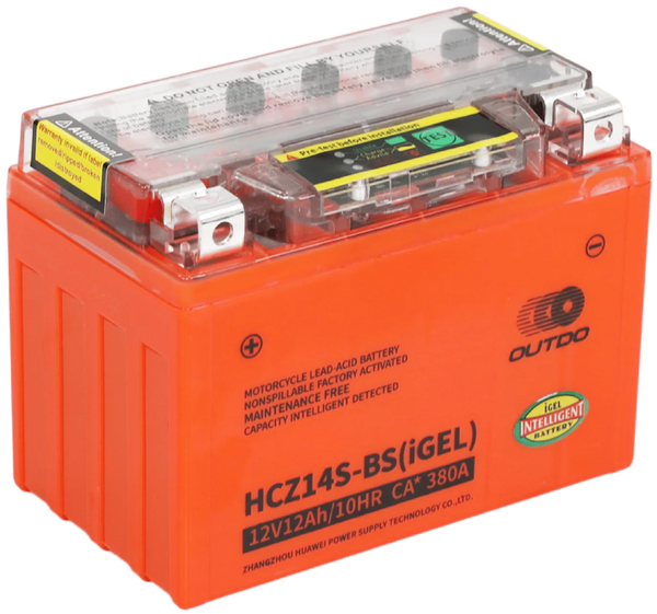 OUTDO iGEL Maintenance Free Motorcycle Battery - HCZ14S-BS
