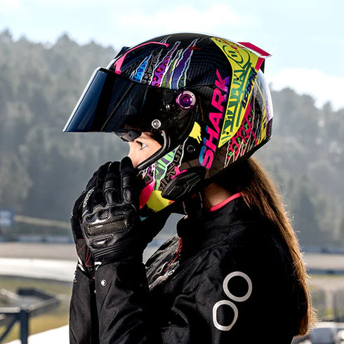 Shark Aeron Fawn Helmet - DVY (Carbon/Violet/Yellow)