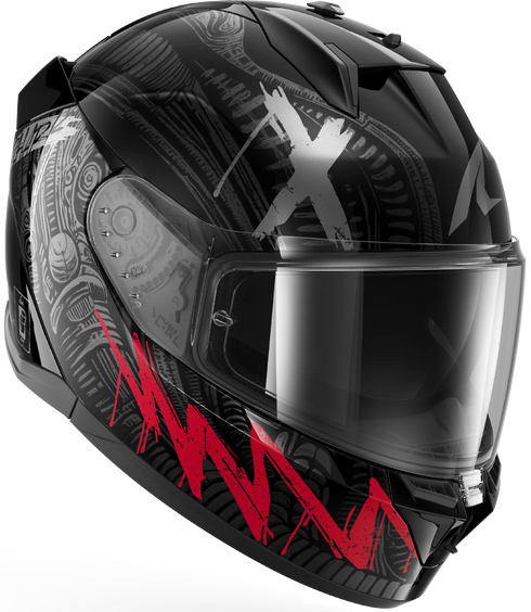 Shark D-Skwal 3 Shiever Helmet - KAR (Black/Anthracite/Red Gloss)