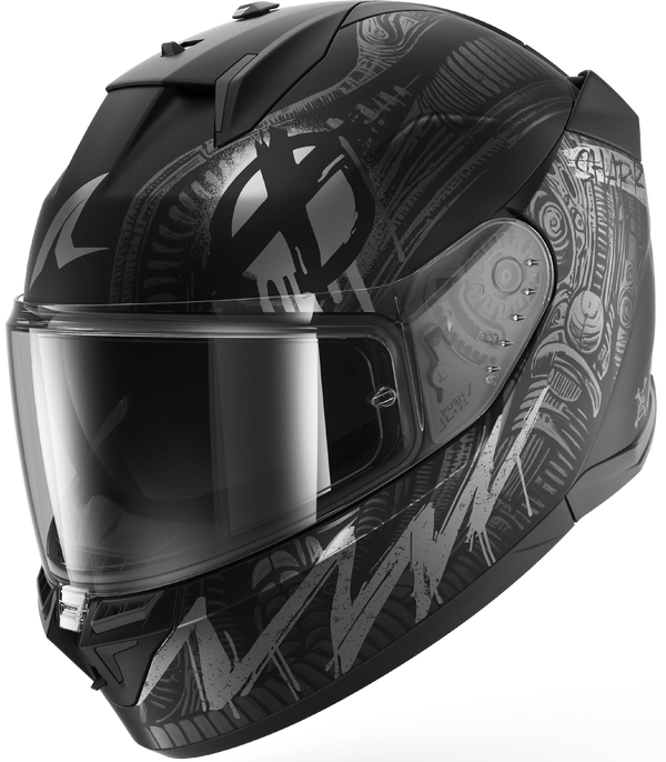Shark D-Skwal 3 Shiever Helmet - KAS (Black/Anthracite/Silver Matt)
