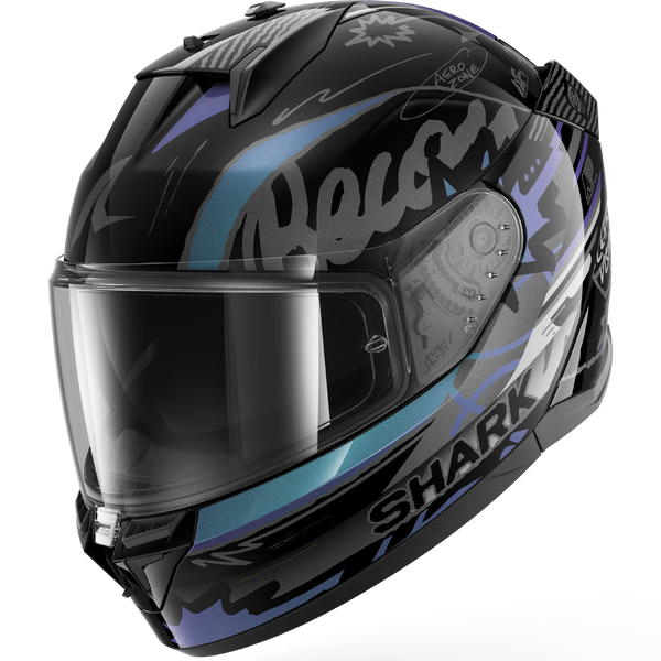 Shark D-Skwal 3 Streetrush Helmet - KGU (Black/Green/Chrome)