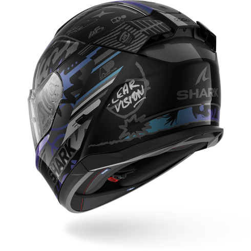Shark D-Skwal 3 Streetrush Helmet - KGU (Black/Green/Chrome)
