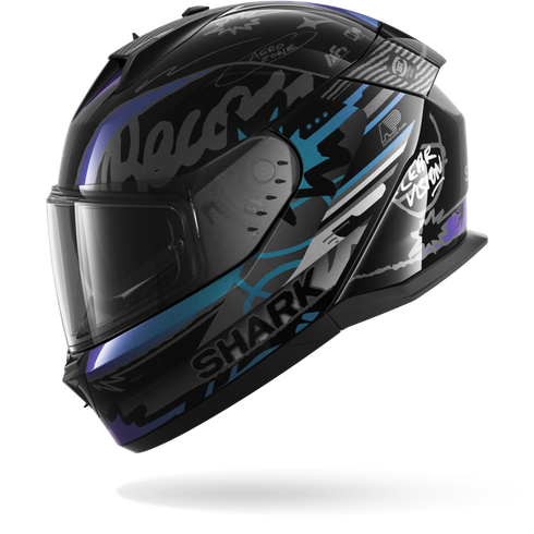 Shark D-Skwal 3 Streetrush Helmet - KGU (Black/Green/Chrome)