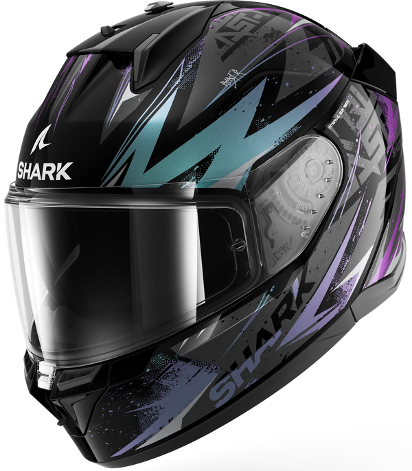 Shark D-Skwal 3 Blast-R Helmet - KGX (Black/Green Glitter)