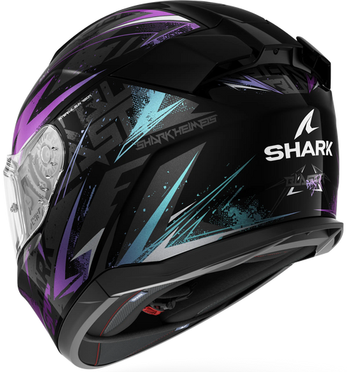 Shark D-Skwal 3 Blast-R Helmet - KGX (Black/Green Glitter)