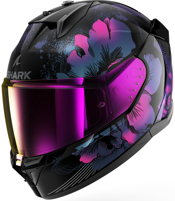 Shark D-Skwal 3 Mayfer Helmet - KVX (Black/Violet/Glitter)