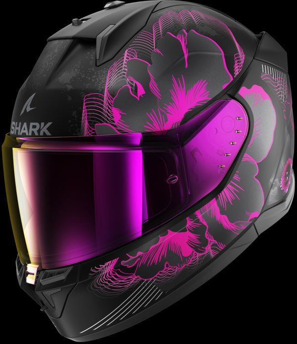 Shark D-Skwal 3 Mayfer Helmet - Black/Purple/Grey Matt KVA
