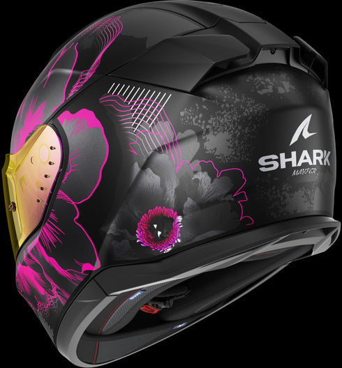 Shark D-Skwal 3 Mayfer Helmet - Black/Purple/Grey Matt KVA