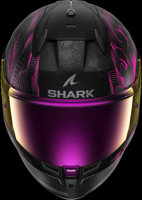 Shark D-Skwal 3 Mayfer Helmet - Black/Purple/Grey Matt KVA