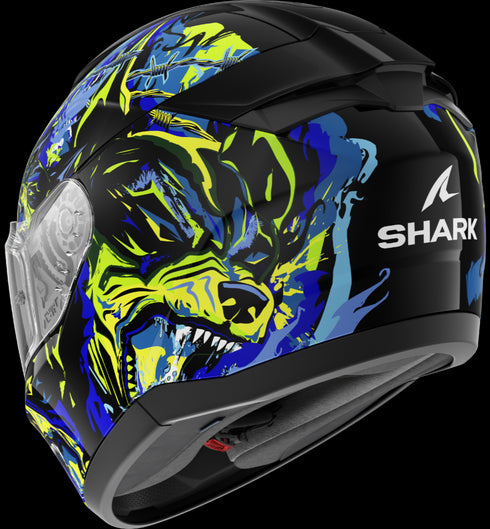 Shark Ridill 2 Raging Beast Helmet - KBG Black/Blue/Green