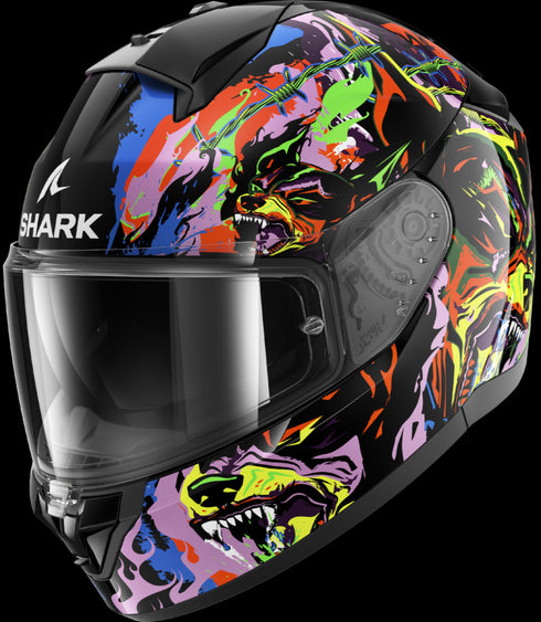 Shark Ridill 2 Raging Beast Helmet - KVY Black/Violet/Yellow