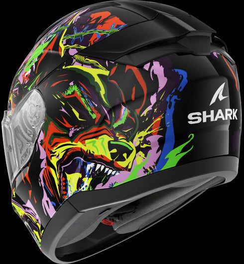 Shark Ridill 2 Raging Beast Helmet - KVY Black/Violet/Yellow