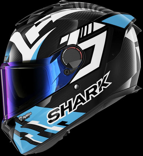Shark Spartan GT Pro Carbon Zarco Track Helmet - DWB (White/Blue)