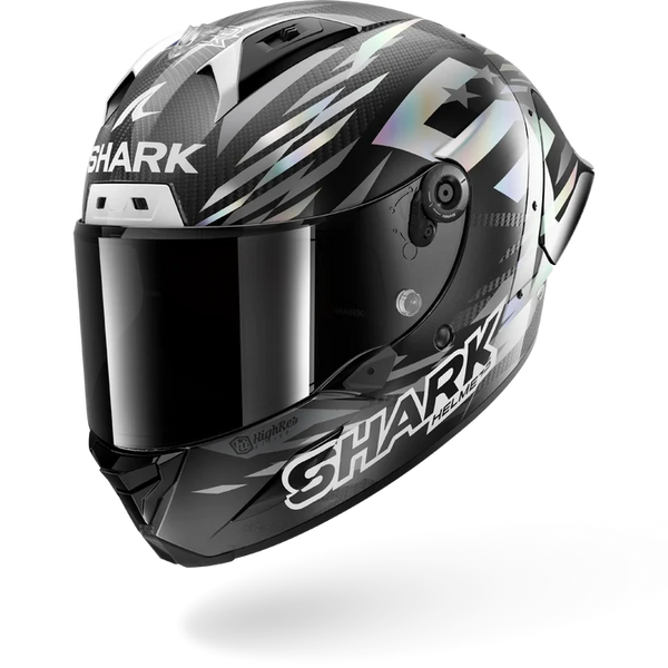 Shark Aeron-GP FIM 2 Racing #2 Johann Zarco Winter Test 2026 Replica Helmet - DAU (Carbon/Anthracite/Chrome) — Motorcycle…