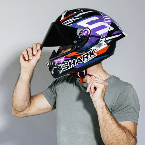 Shark Aeron-GP FIM 2 Racing 2# Johann Zarco Signature 2026 Replica Helmet - DVU (Carbon/Violet/Chrome)