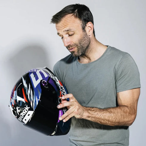 Shark Aeron-GP FIM 2 Racing 2# Johann Zarco Signature 2026 Replica Helmet - DVU (Carbon/Violet/Chrome)