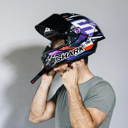 Shark Aeron-GP FIM 2 Racing 2# Johann Zarco Signature 2026 Replica Helmet - DVU (Carbon/Violet/Chrome)