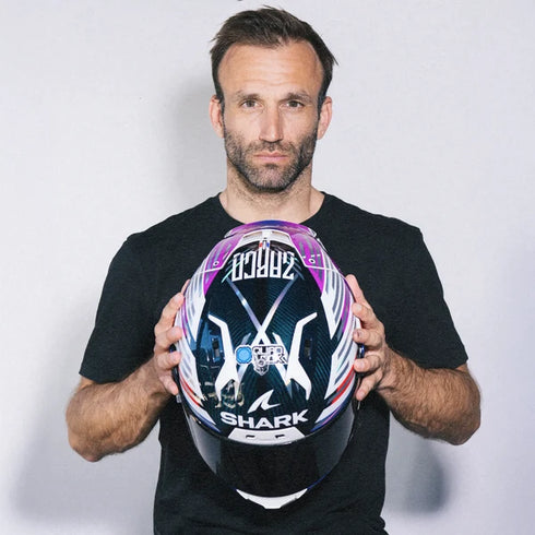 Shark Aeron-GP FIM 2 Racing #2 Johann Zarco GP De France 2026 Replica Helmet - DUR (Carbon/Chrome/Red) — Motorcycle Helmets…