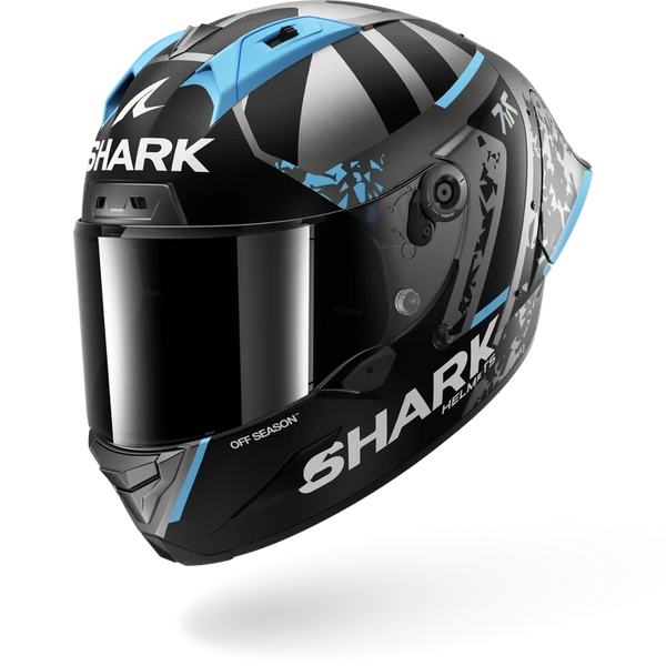 Shark Aeron-GP FIM 2 Racing #2 Raul Fernandez Winter Test Replica Helmet - ABS (Anthracite/Blue/Silver) — Motorcycle Helmets…
