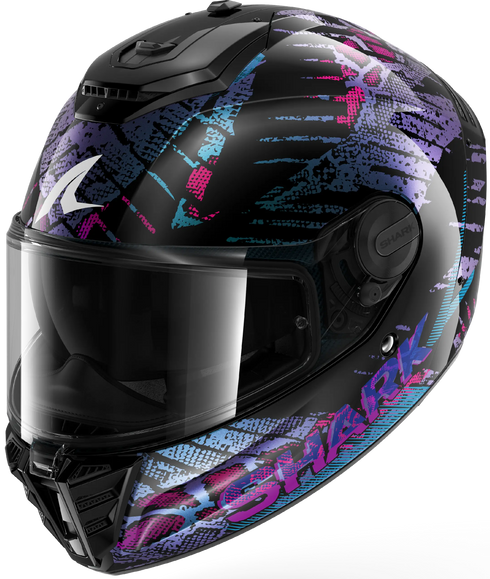 Shark Spartan RS Reptaia Helmet - KBX (Black/Blue/Glitter)