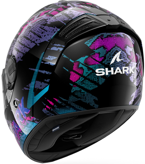 Shark Spartan RS Reptaia Helmet - KBX (Black/Blue/Glitter)