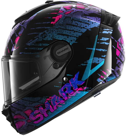 Shark Spartan RS Reptaia Helmet - KBX (Black/Blue/Glitter)