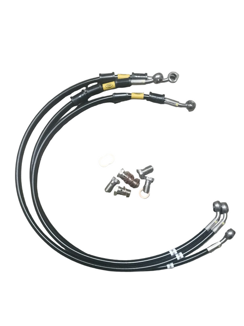 HEL Performance Yamaha YZF-R6 (2006-2016) Full Length Race Braided Brake Line Hose Kit - Black Hose/Stainless Steel Banjo