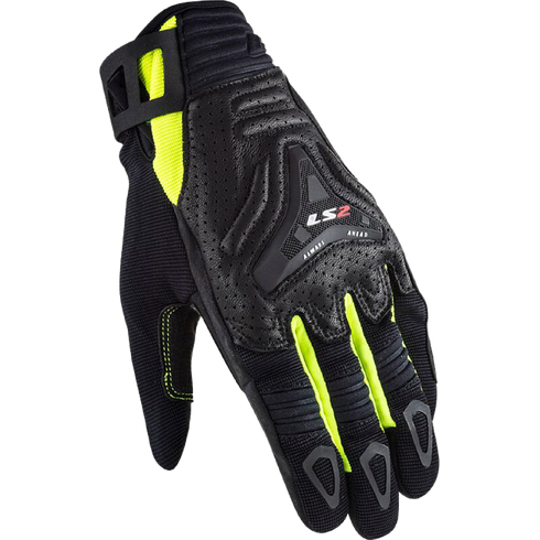 LS2 All Terrain Gloves - Black/HiViz Yellow