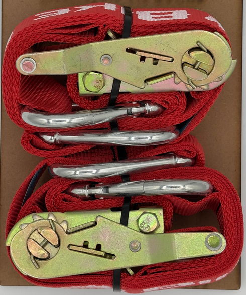 Gas Junky Printed 38mm Tie Down with Ratchet - Red (Bike Kings Branding)