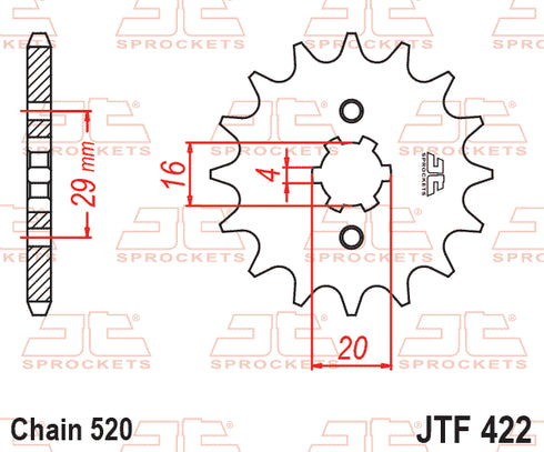 JT Sprockets Steel Front Sprocket - 12-Tooth (JTF422.12)