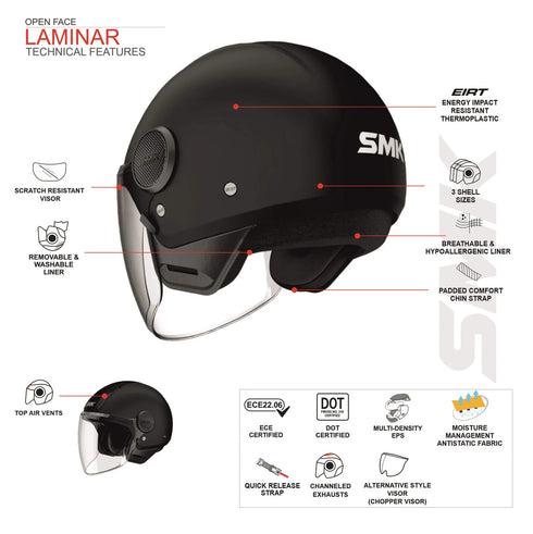 SMK Laminar Helmet - GL100 (White)