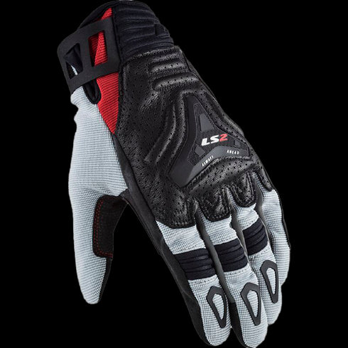 LS2 All Terrain Gloves - Black/Grey/Red