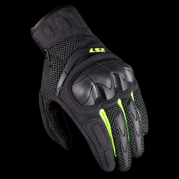 LS2 Mens Kubra Gloves - Anthracite/ HiViz Yellow