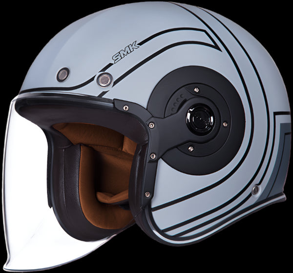 SMK Retro Jet Carretera Helmet - MA662 Grey Matt