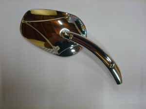 Trickbitz Retro Oval 10mm Back Mirror Set - Matt Black/Diamond