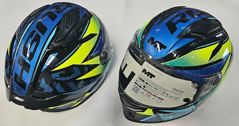 MT Helmets Stinger 2 Rush Helmet - B13 (Blue/Green)