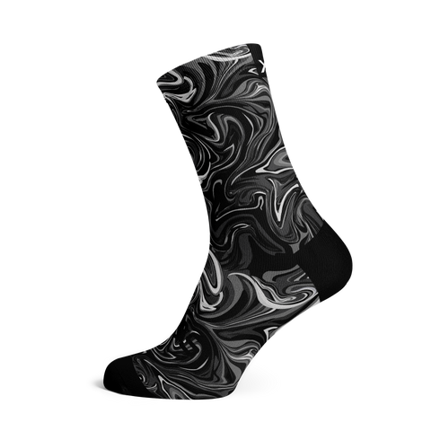 Sox Footwear Casual Crew Socks - Marble Black
