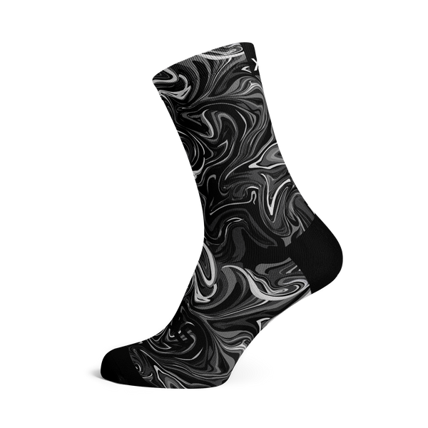 Sox Footwear Casual Crew Socks - Marble Black