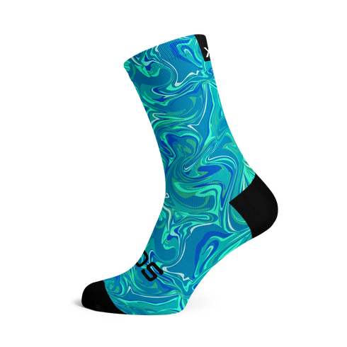Sox Footwear Casual Crew Socks - Marble Blue