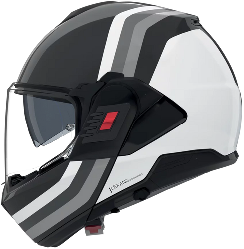 Nolan N120-1 Lineo Modular Flip-Back Helmet - 348 (Black/White/Silver) — Motorcycle Helmets (image 2 of 7)